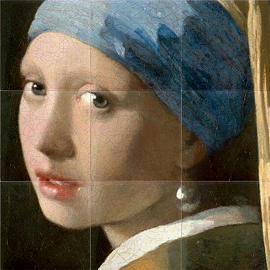 Tegeltableau Meisje met de parel - Johannes Vermeer