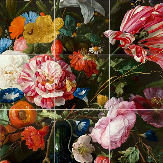 Tegeltableau Vaas met bloemen - Jan Davidsz de Heem