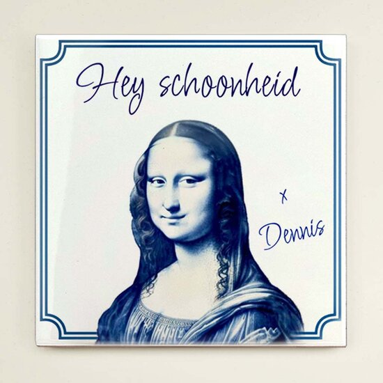 Delfts Blauw tegeltje - Mona Lisa