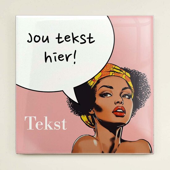 Tegeltje - Pop Art (Afrikaanse vrouw)