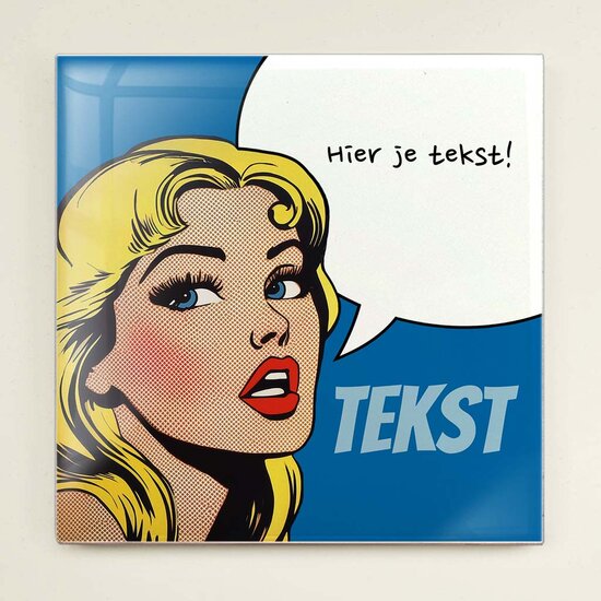 Tegeltje - Pop Art (Blonde vrouw)