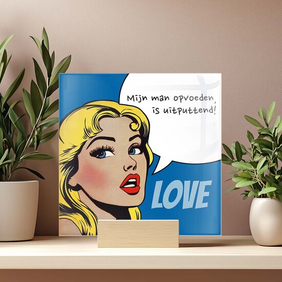 Tegeltje - Pop Art (Blonde vrouw)