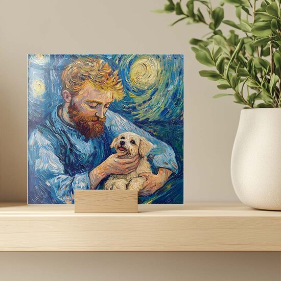 Tegeltje - van Gogh met hondje